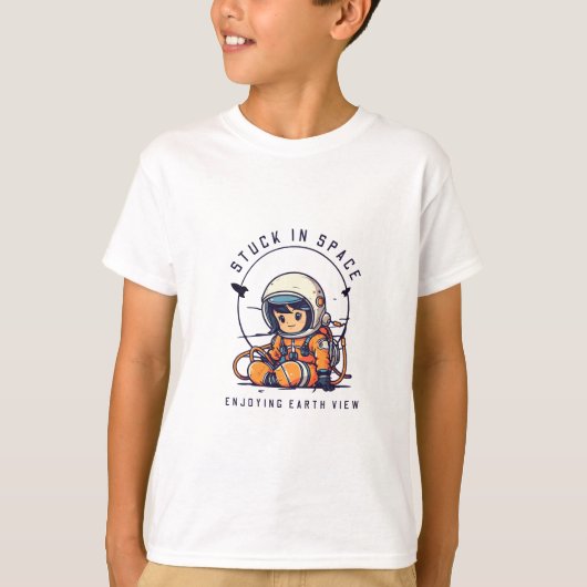 T-shirt Enfant spatial coincé dans l'espace Earth View Fun (Devant)