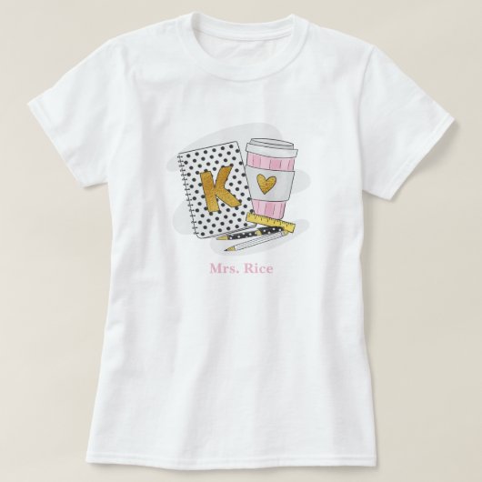 T-shirt Enfant sur mesure enseignant Carnet blanc café (Design devant)