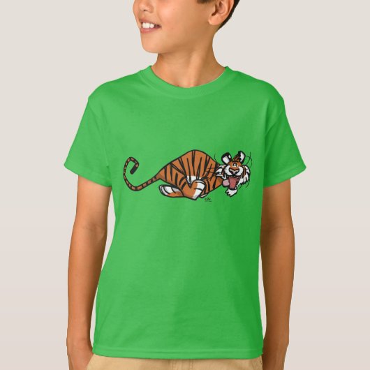 T-shirt enfant tigre en caricature (Devant)