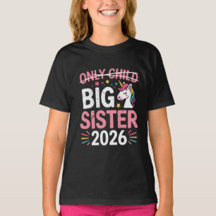 T-shirt Enfant unique barré Grande sœur 2026 Grossesse 