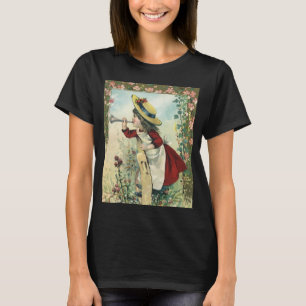 T-shirt Enfant victorienne vintage, fille soufflant dans u