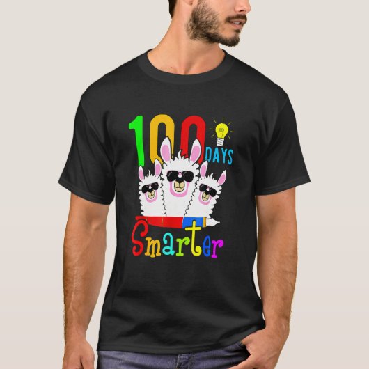 T-shirt Enfants 100 Jours Enseignant intelligent Llama Joy (Devant)
