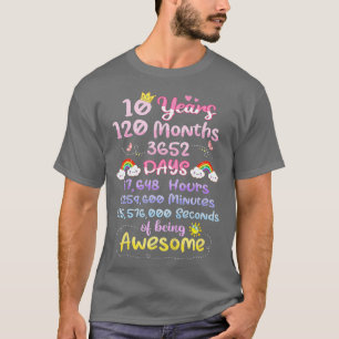 T-shirt Enfants 10 Ans 120 Mois D'Être Awesome Ki Drôle