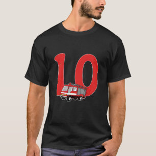 T-shirt Enfants 10e anniversaire Firefighter Don - Camion 