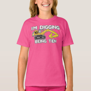 T-shirt Enfants 10e anniversaire Je creuse Etre Dixième T-