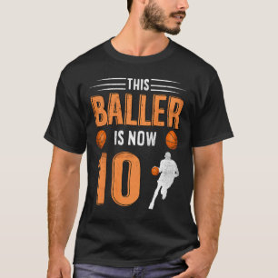 T-shirt Enfants 10e Anniversaire Joueur de basket-ball Ce