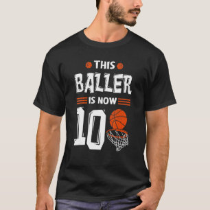 T-shirt Enfants 10e Anniversaire Joueur de basket-ball Ce