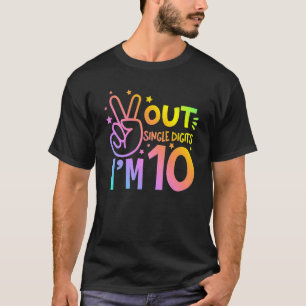 T-shirt Enfants 10e anniversaire Paix dehors Chiffres simp