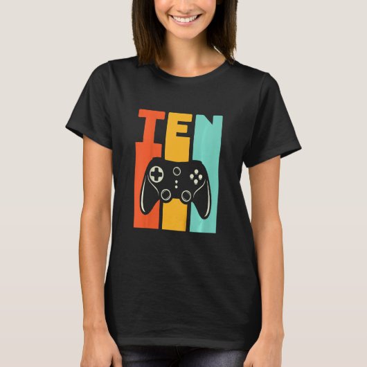T-shirt Enfants 10e Anniversaire Video Game Controller 10  (Devant)