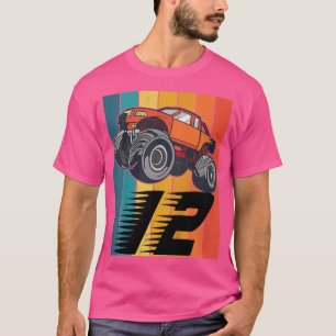 T-shirt Enfants 12 ans Monster Truck Car Anniversaire1407