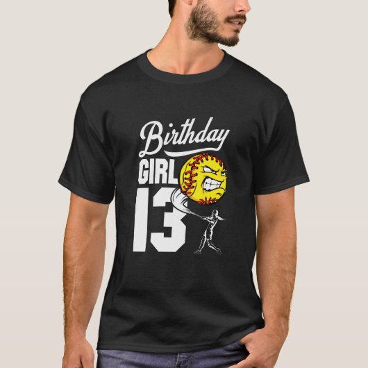 T-shirt Enfants 13 ans Softball Anniversaire Thème 13T (Devant)