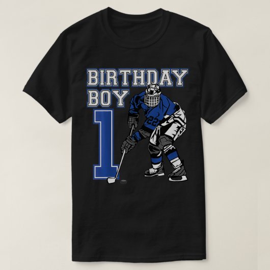 T-shirt Enfants 1 an Hockey sur glace Thème Anniversaire P (Design devant)