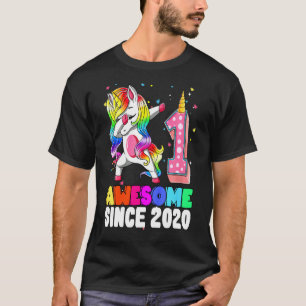 T-shirt Enfants 1 ans licorne Dabbing 1er anniversaire fil
