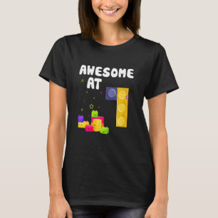 T-shirt Enfants 1er Anniversaire Bâtiment Blocs Briques Aw