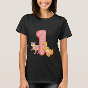 T-shirt Enfants 1er Anniversaire Chat Rose Thématique Pâte