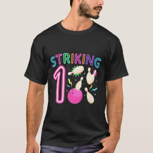 T-shirt Enfants 1er Anniversaire Fête Bowling Fille 1 An B
