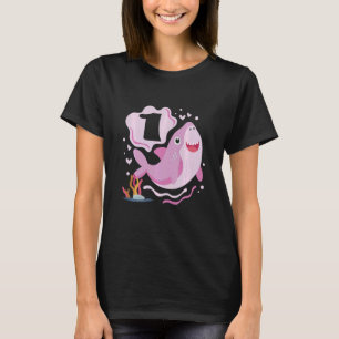 T-shirt Enfants 1er anniversaire filles requin 1 ans Old O