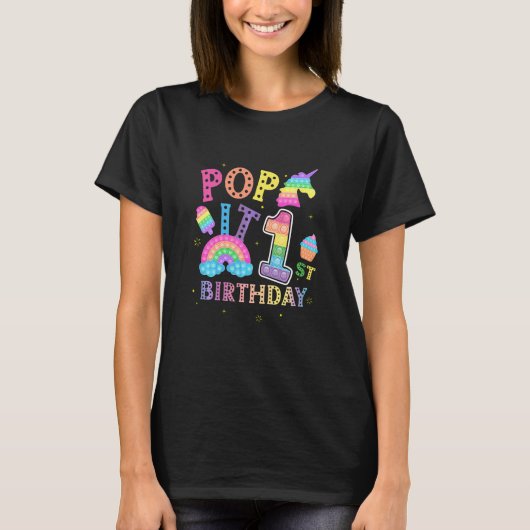 T-shirt Enfants 1er Anniversaire Pop 1 An Fête Populaire P (Devant)