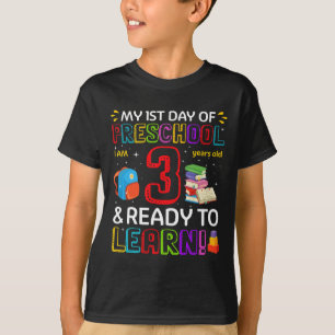 T-shirt Enfants 1er Jour de maternelle J'ai 3 ans et lis