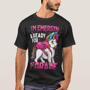 T-shirt Enfants 1st Grader Unicorn Je suis Emersyn Et Prêt