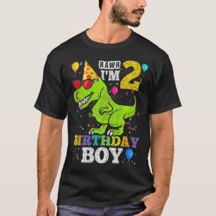T-shirt Enfants 2 ans 2e anniversaire garçon T Rex Dinosau