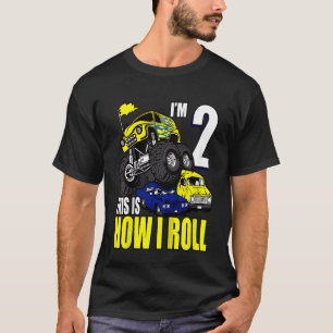 T-shirt Enfants 2 ans 2e anniversaire Monster Trucks Garço