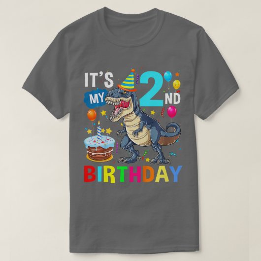 T-shirt Enfants 2 ans Cadeaux 2e anniversaire Garçon Rawr  (Design devant)