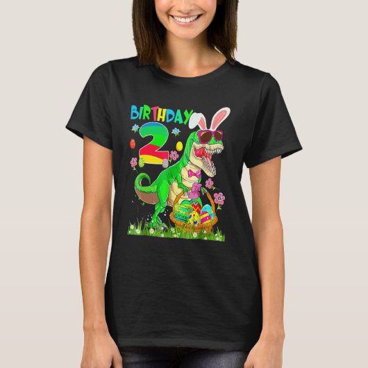 T-shirt Enfants 2 ans T Rex Dinosaur Easter Bunny Egg 2n (Devant)