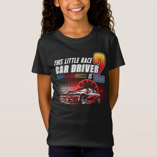 T-Shirt Enfants 2 ans voiture de course Anniversaire Chemi (Devant)