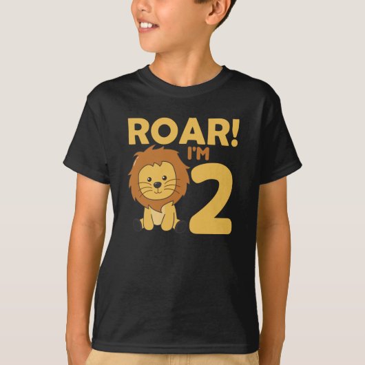 T-shirt Enfants 2. Lion d'anniversaire 2 ans Garçon (Devant)