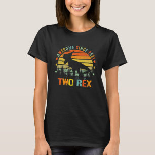 T-shirt Enfants 2e anniversaire Dinosaur Garçon 2 ans Awes