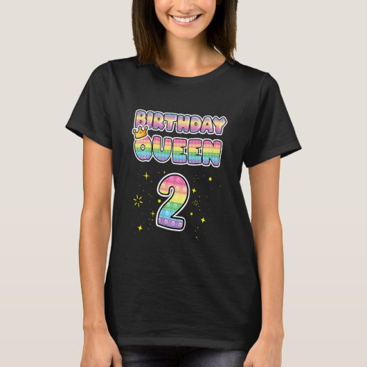 T-shirt Enfants 2e anniversaire Reine 2 Cool Popper Numéro (Devant)