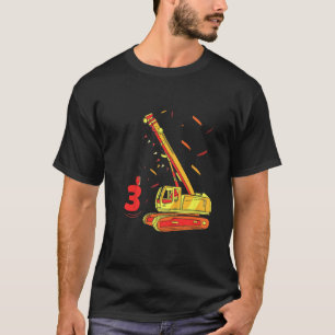 T-shirt Enfants 3 Anniversaire Excavateur Et Grue 3 Ans Ga