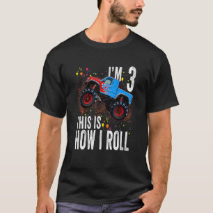 T-shirt Enfants 3 ans 3e anniversaire Garçon Monster Camio