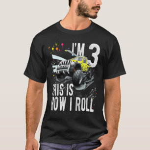 T-shirt Enfants 3 ans 3e anniversaire Garçon Monster Truck