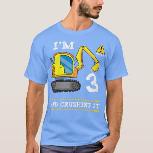 T-shirt Enfants 3 ans Excavateur 3e anniversaire Boy Const