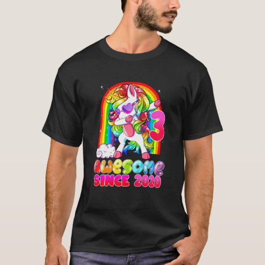 T-shirt Enfants 3 ans Filles Ados Dabbing Unicorn 3e B (Devant)