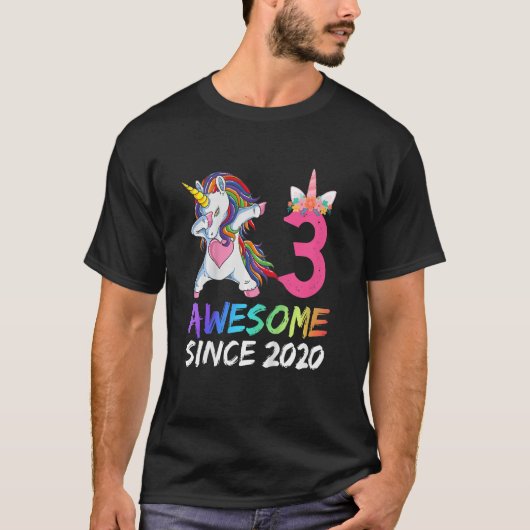 T-shirt Enfants 3 ans Filles Ados Dabbing Unicorn 3e B (Devant)
