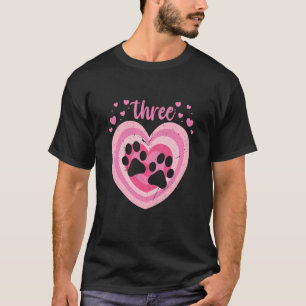 T-shirt Enfants 3 ans mignonne chien paw Anniversaire fill