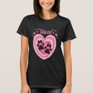 T-shirt Enfants 3 ans mignonne chien paw Anniversaire fill