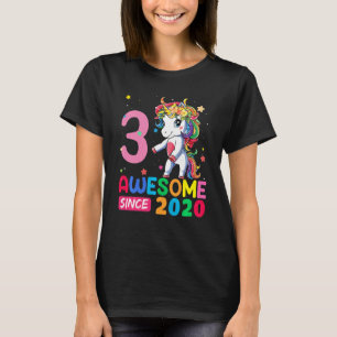 T-shirt Enfants 3 ans Unicorn Flossing 3ème anniversaire G