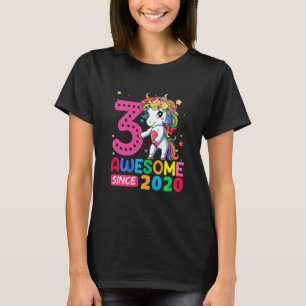 T-shirt Enfants 3 ans Unicorne Flossing 3ème anniversaire
