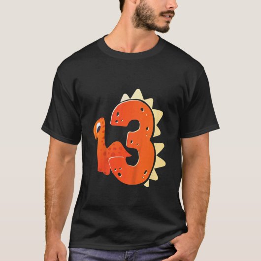 T-shirt Enfants 3e anniversaire Dinosaur thème préhistoriq (Devant)