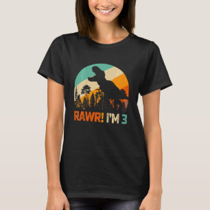 T-shirt Enfants 3e anniversaire Garçons Dinosaur Rex 3 ans