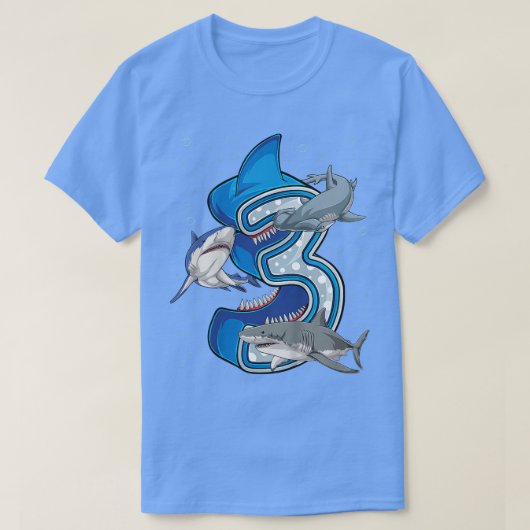 T-shirt Enfants 3e anniversaire Garçons requin 3 ans Old O (Design devant)
