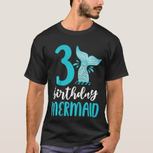 T-shirt Enfants 3e anniversaire Mermaid 3 filles jumelles