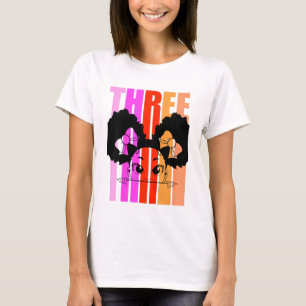 T-shirt Enfants 3e anniversaire mignon fille noire Afro Pu