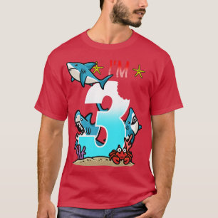 T-shirt Enfants 3e anniversaire Requins sous-marins Enfant