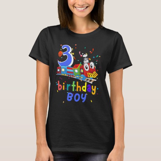 T-shirt Enfants 3e anniversaire Train Boys Filles 3 ans J' (Devant)