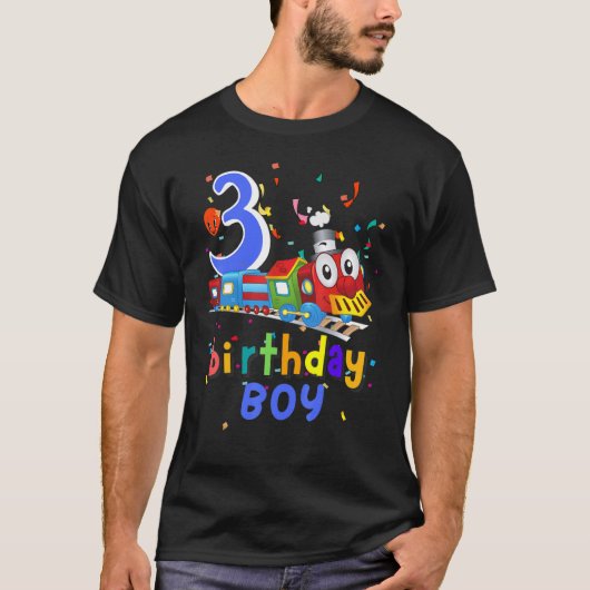 T-shirt Enfants 3e anniversaire Train Boys Filles 3 ans J' (Devant)